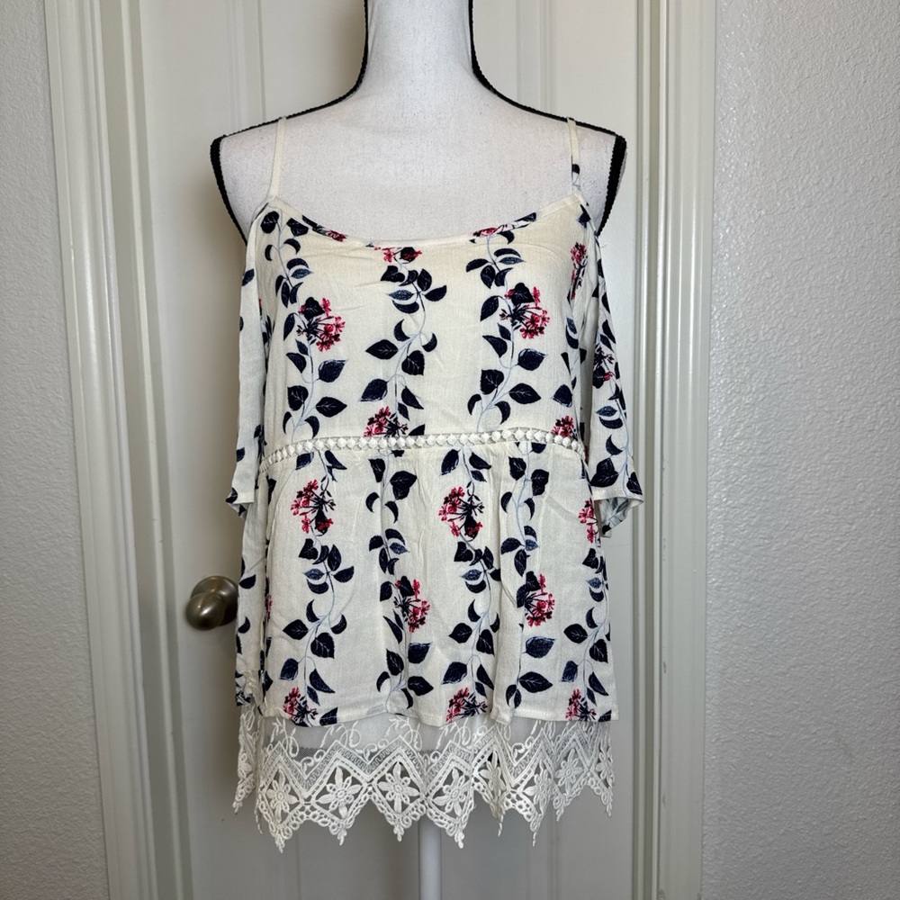 Skies Are Blue Cream Ruffled Tiered Camisole